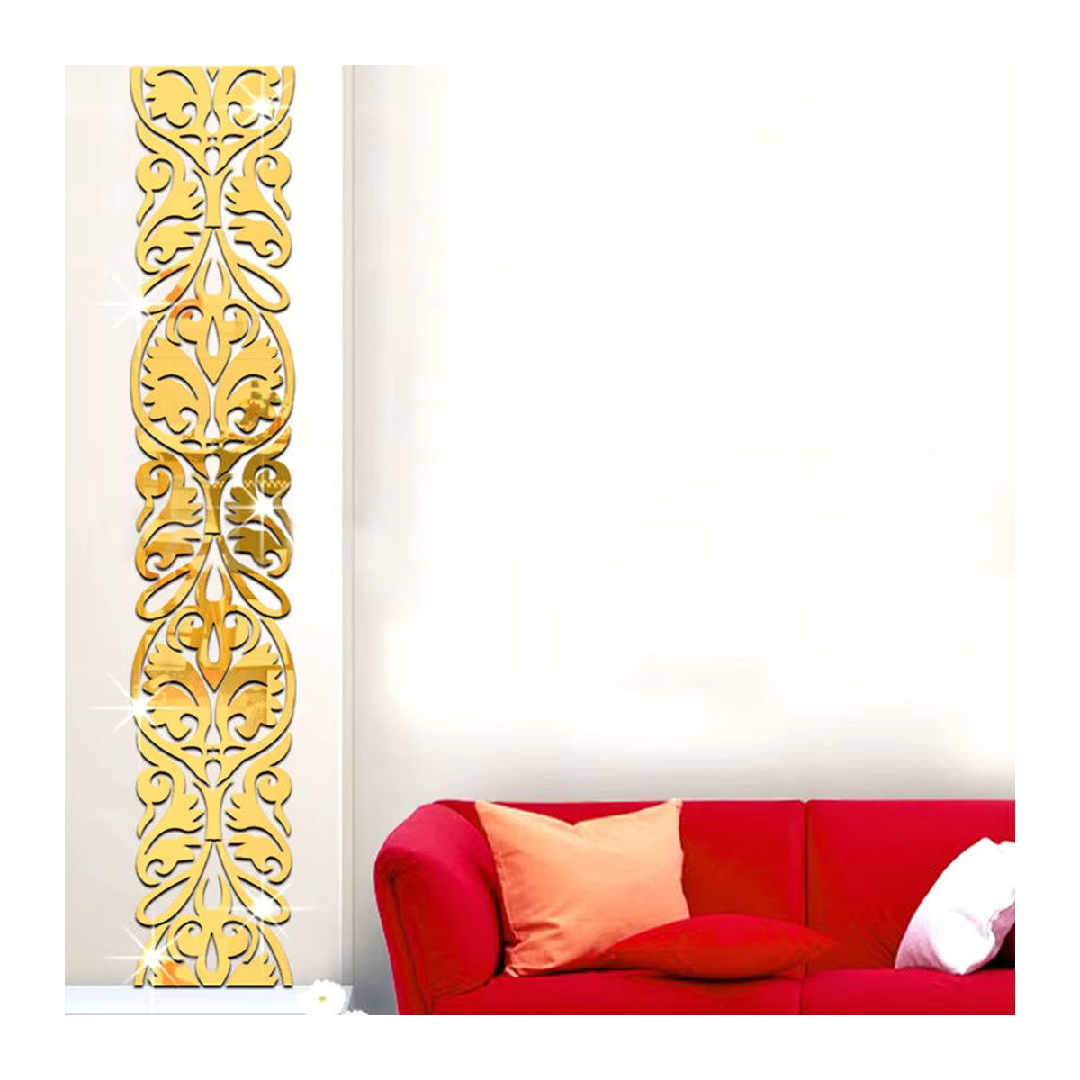 DXLYMYU 3D Acryl Spiegel Aufkleber in Silber für die Wanddekoration, unregelmäßige Streifen-Design Wandgestaltung aus Kunststoff - Bild 2