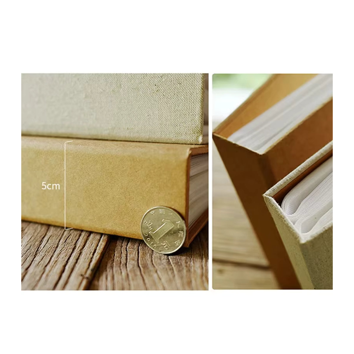 DXLYMYU Fotoalbum Scrapbook mit 200 Taschen für 15,2 cm Fotos, Braun und Beige, Hochzeits- und Babyalbum aus Papier - Bild 3