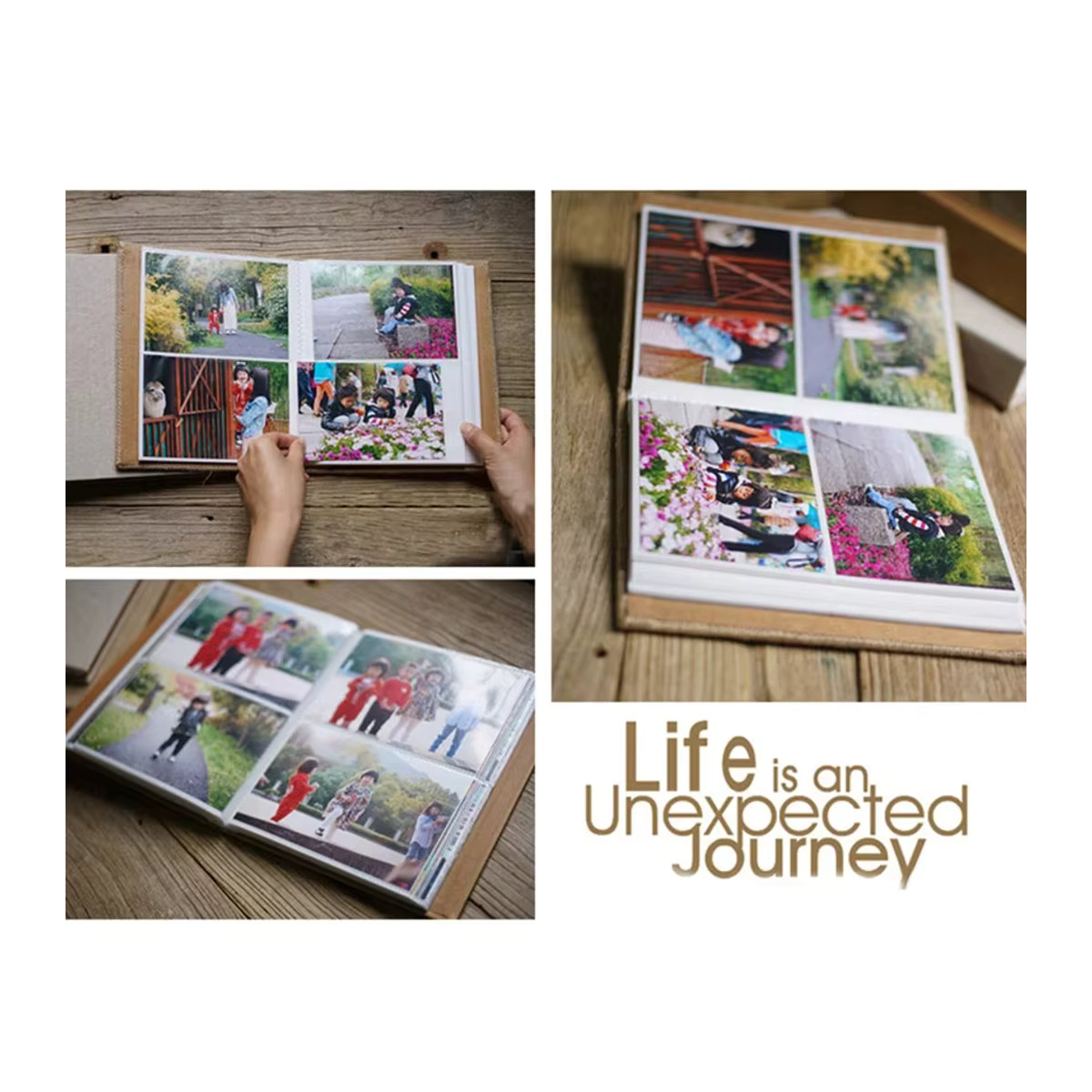DXLYMYU Fotoalbum Scrapbook mit 200 Taschen für 15,2 cm Fotos, Braun und Beige, Hochzeits- und Babyalbum aus Papier - Bild 5