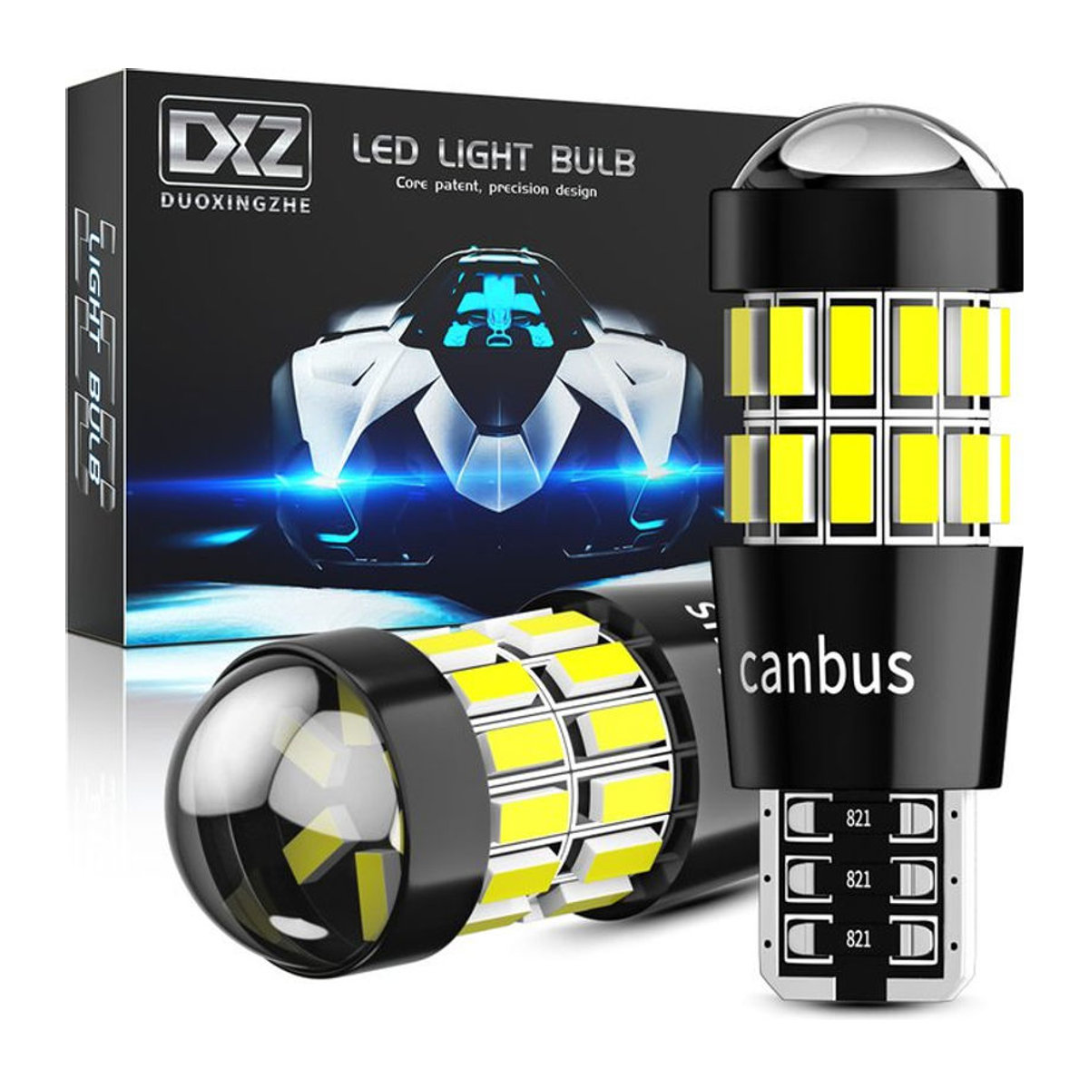 DXZ 2er Set W5W T10 LED Lampen mit 30SMD Objektiv für BMW Audi Mercedes Canbus Innenraum und Parkplatz Signal Licht - Bild 1