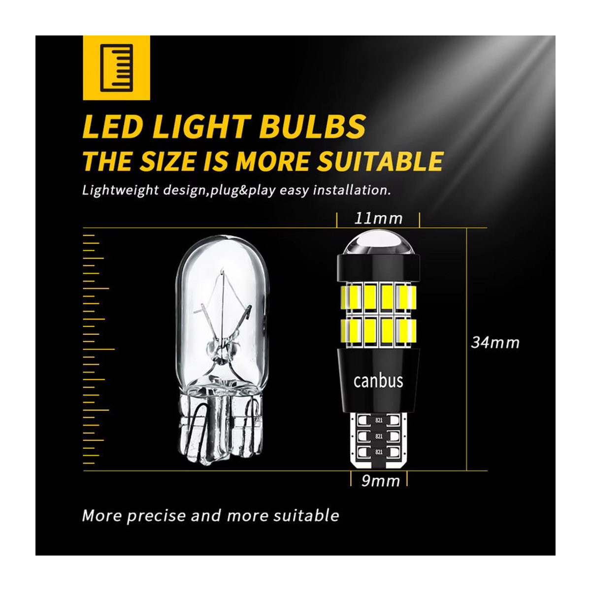 DXZ 2er Set W5W T10 LED Lampen mit 30SMD Objektiv für BMW Audi Mercedes Canbus Innenraum und Parkplatz Signal Licht - Bild 2