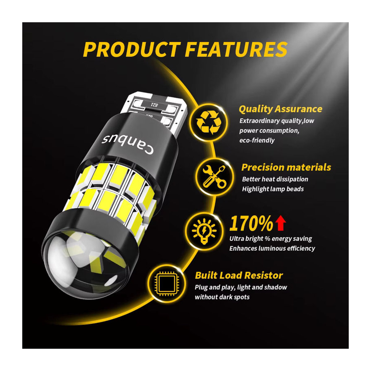 DXZ 2er Set W5W T10 LED Lampen mit 30SMD Objektiv für BMW Audi Mercedes Canbus Innenraum und Parkplatz Signal Licht - Bild 3