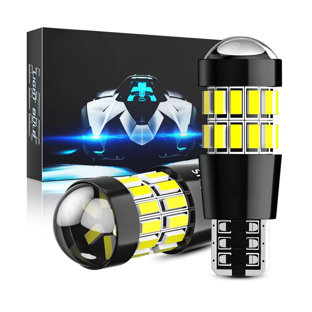 DXZ 2er Set W5W T10 LED Lampen mit 30SMD Objektiv für BMW Audi Mercedes Canbus Innenraum und Parkplatz Signal Licht - Bild 7