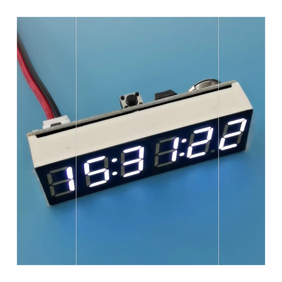 DykbRadio Digitale LED-Uhr mit zweitem Anzeigemodul und Helligkeitsanpassung, Schwarz oder Weiß, Kunststoff, Rechteckig - Bild 3