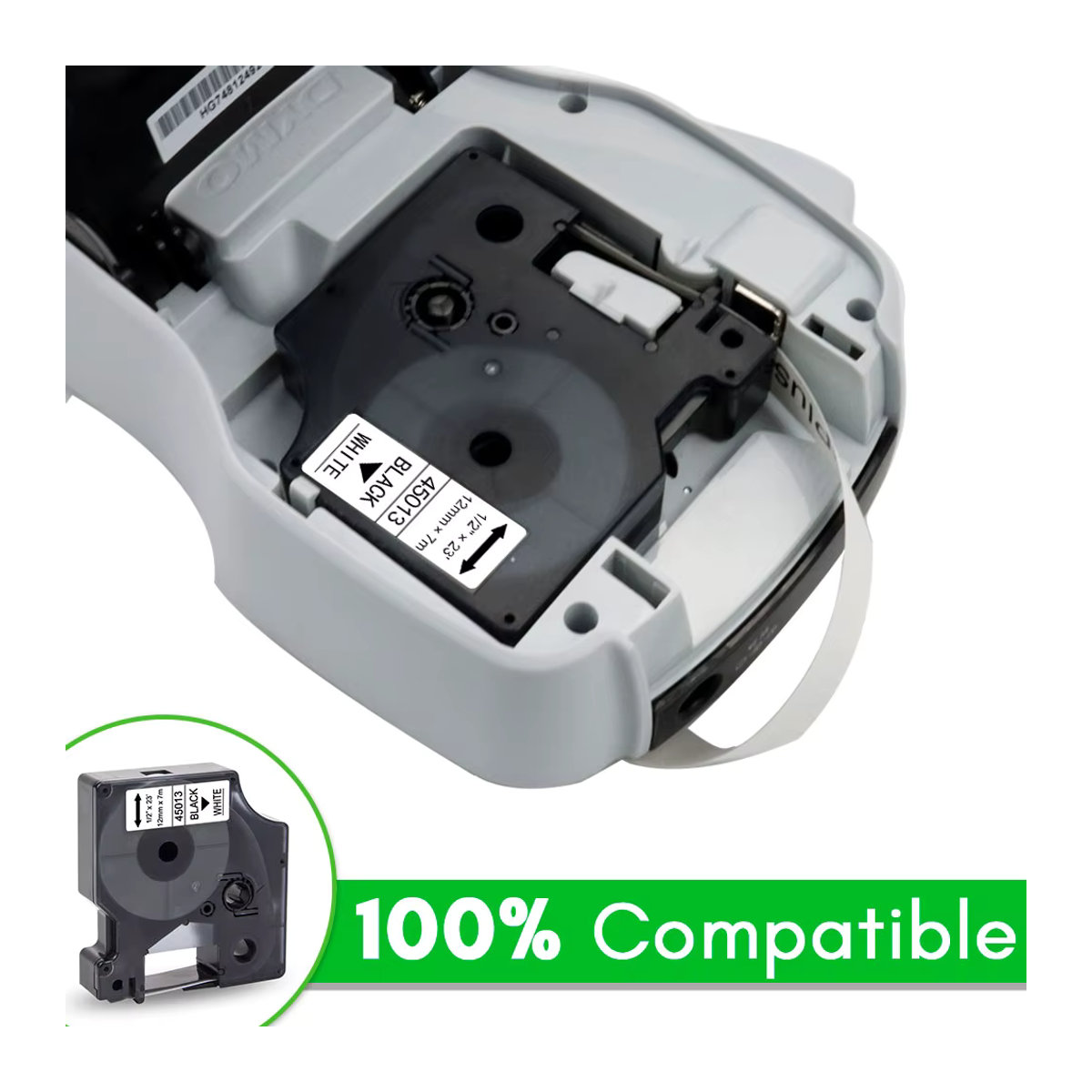 DYMO Klebeband Kassette 45013 D1 Schwarz auf Weiß, Breite: 12 mm, kompatibel mit DYMO LabelManager 100 150 160 200 250 210D 260P 280 360D 420P - Bild 3