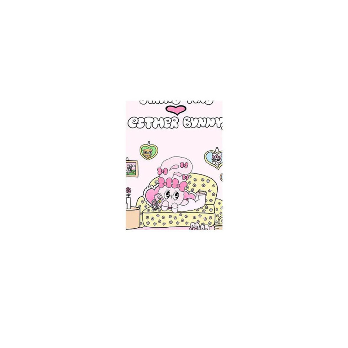 E-ESTHER CUTE B-BUNNY Wanddekoration, selbstklebender floraler Papieraufkleber, mehrfarbig, B/H/T: 30 x 21 x 3 cm - Bild 6