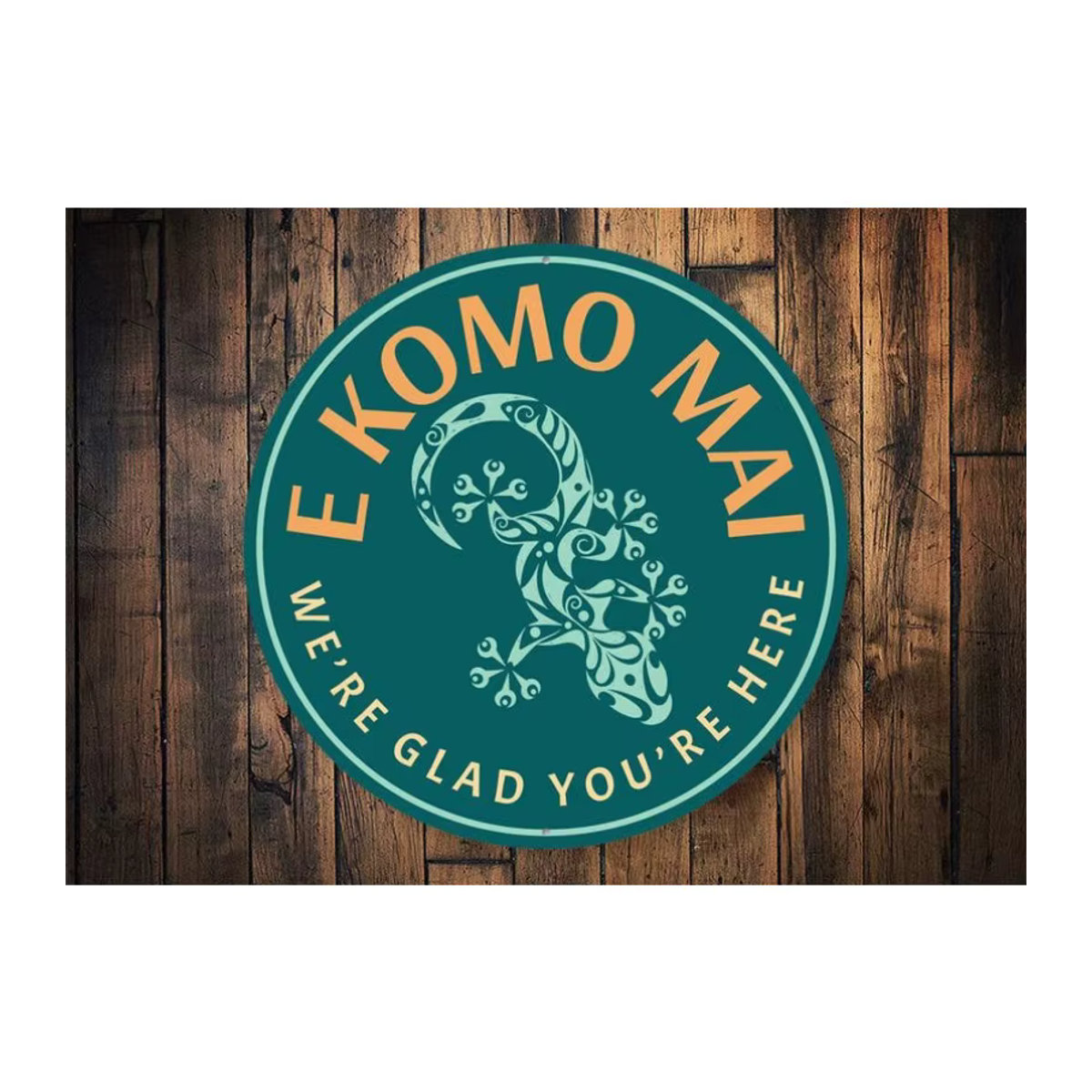 E KOMO MAI Stranddekor Schild mit Eidechse in Grün - Bild 3