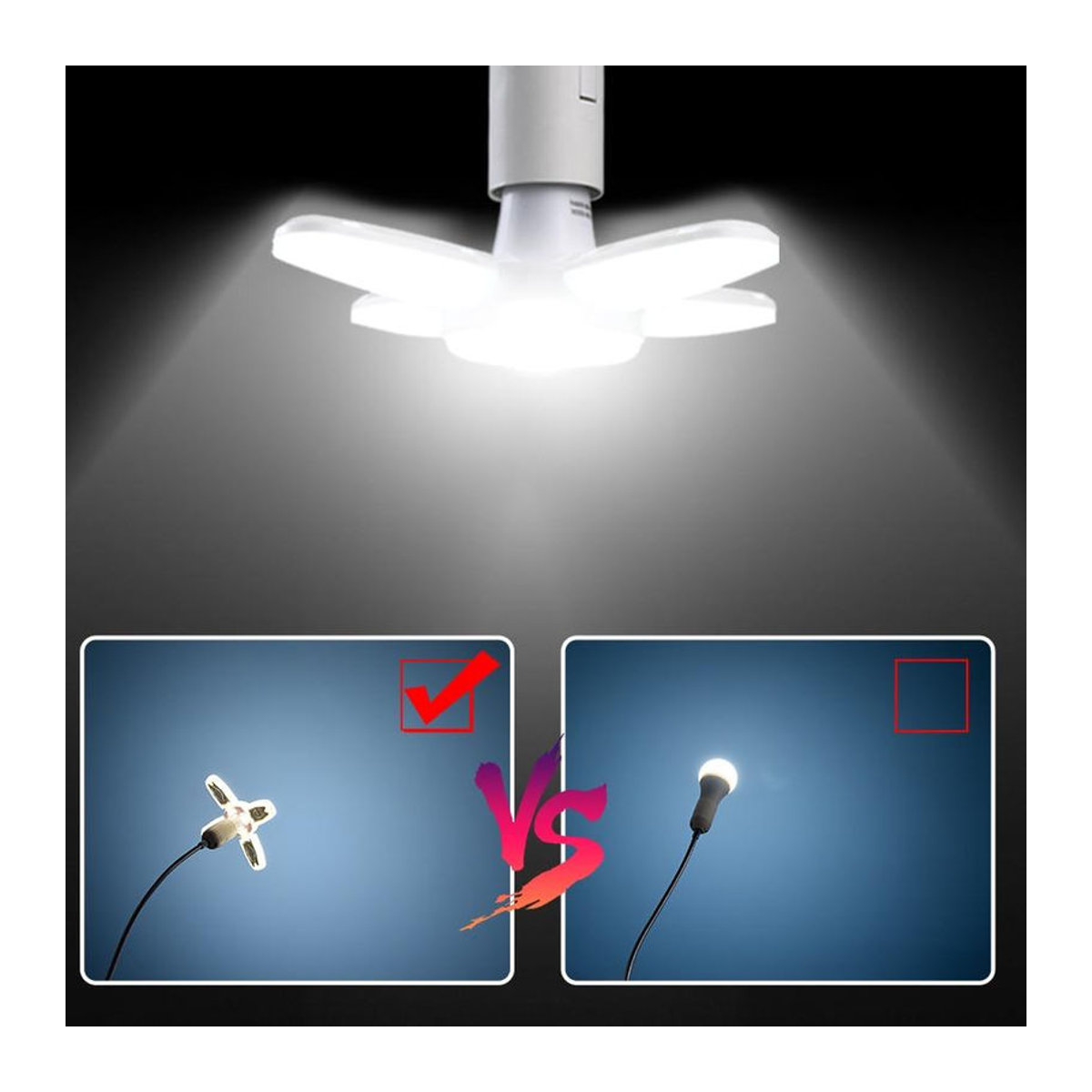 E27 LED Glühbirne in Fächerform mit 28W und kaltweißem Licht für Deine Deckenbeleuchtung - Bild 2