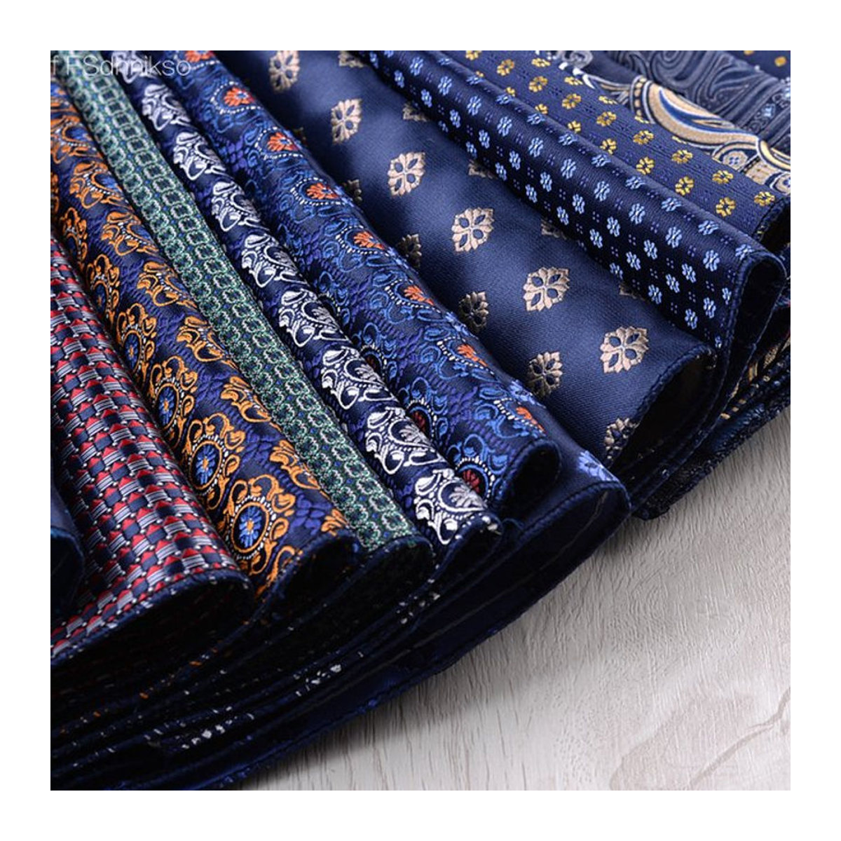 EASY.H Einstecktuch für Herren Blau Klassisch mit Polka Dot, Streifen und Floral-Muster B/B/H: 23 x 23 cm - Bild 1