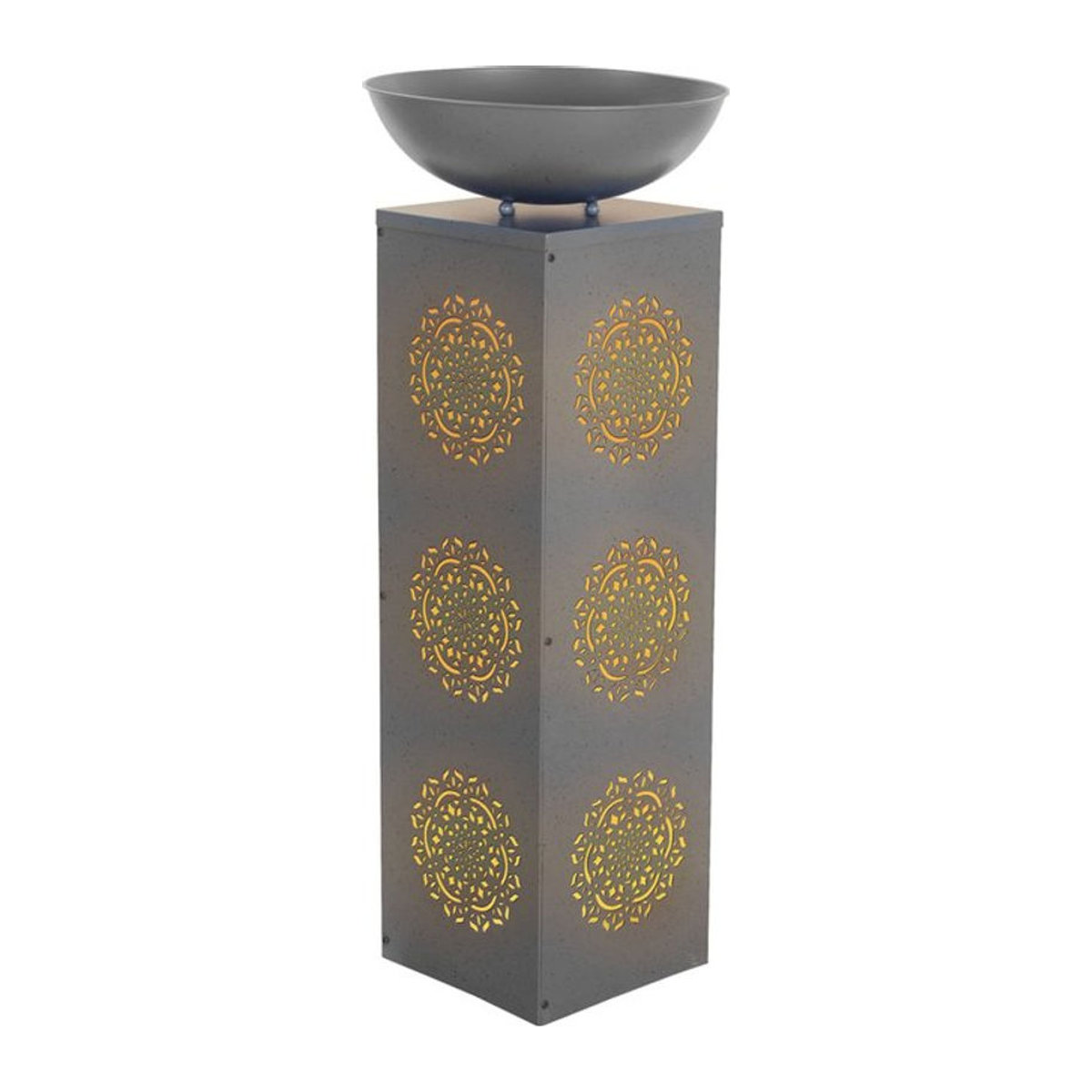EASYmaxx Pflanzgefäß aus Metall in Grau, modern und rechteckig, Höhe: 87 cm - Bild 1