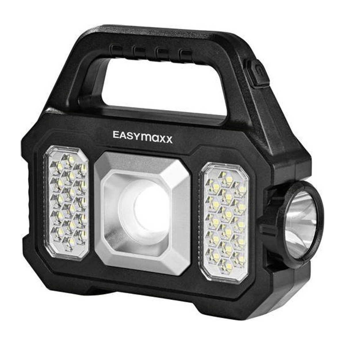 EASYmaxx Solar-Arbeitsleuchte mobil, akkubetrieben, Schwarz - Bild 1