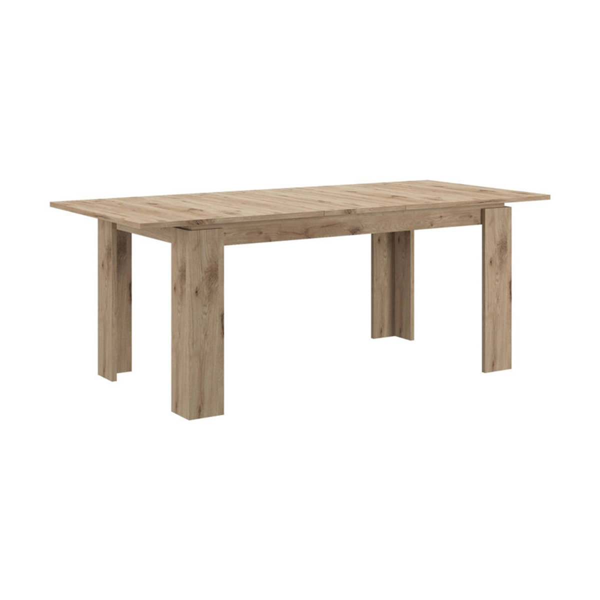 Ebuy24 Titan Esstisch Ausziehtisch in Eiche Natur Braun, Rechteckig, B: 90 cm, H: 76 cm, L: 200 cm - Bild 2