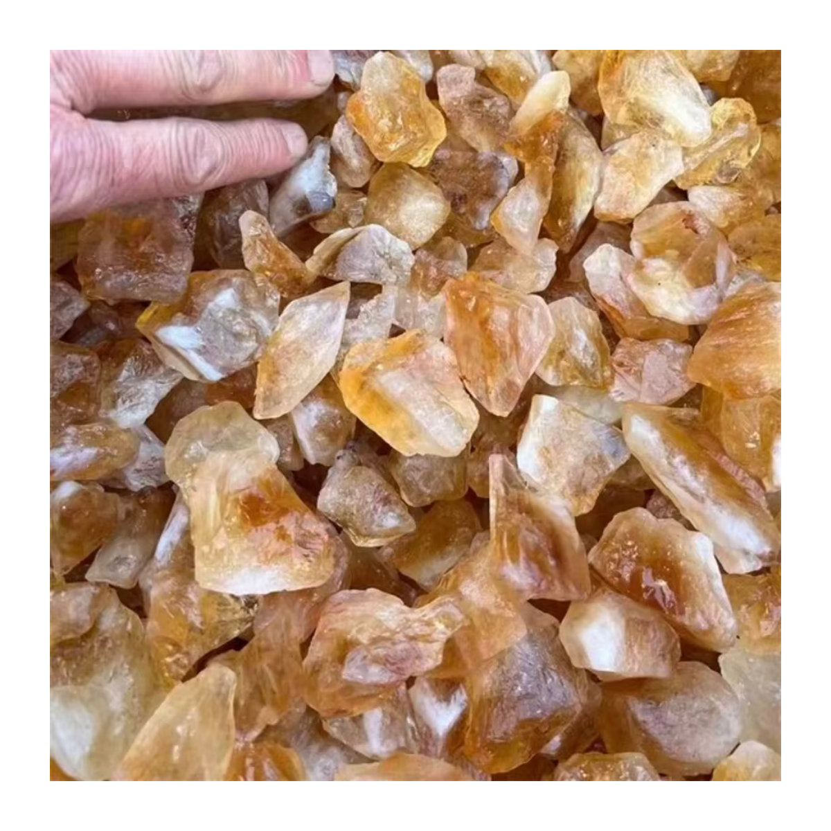 Echter Citrin Quarzkristall in unregelmäßiger Form, gelber Naturstein für Reiki und Wohnkultur - Bild 6