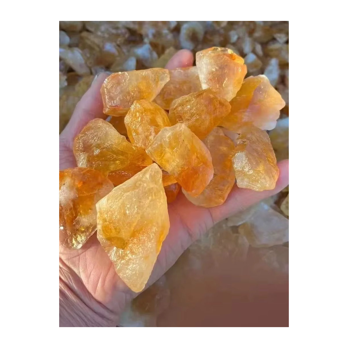 Echter Citrin Quarzkristall in unregelmäßiger Form, gelber Naturstein für Reiki und Wohnkultur - Bild 7