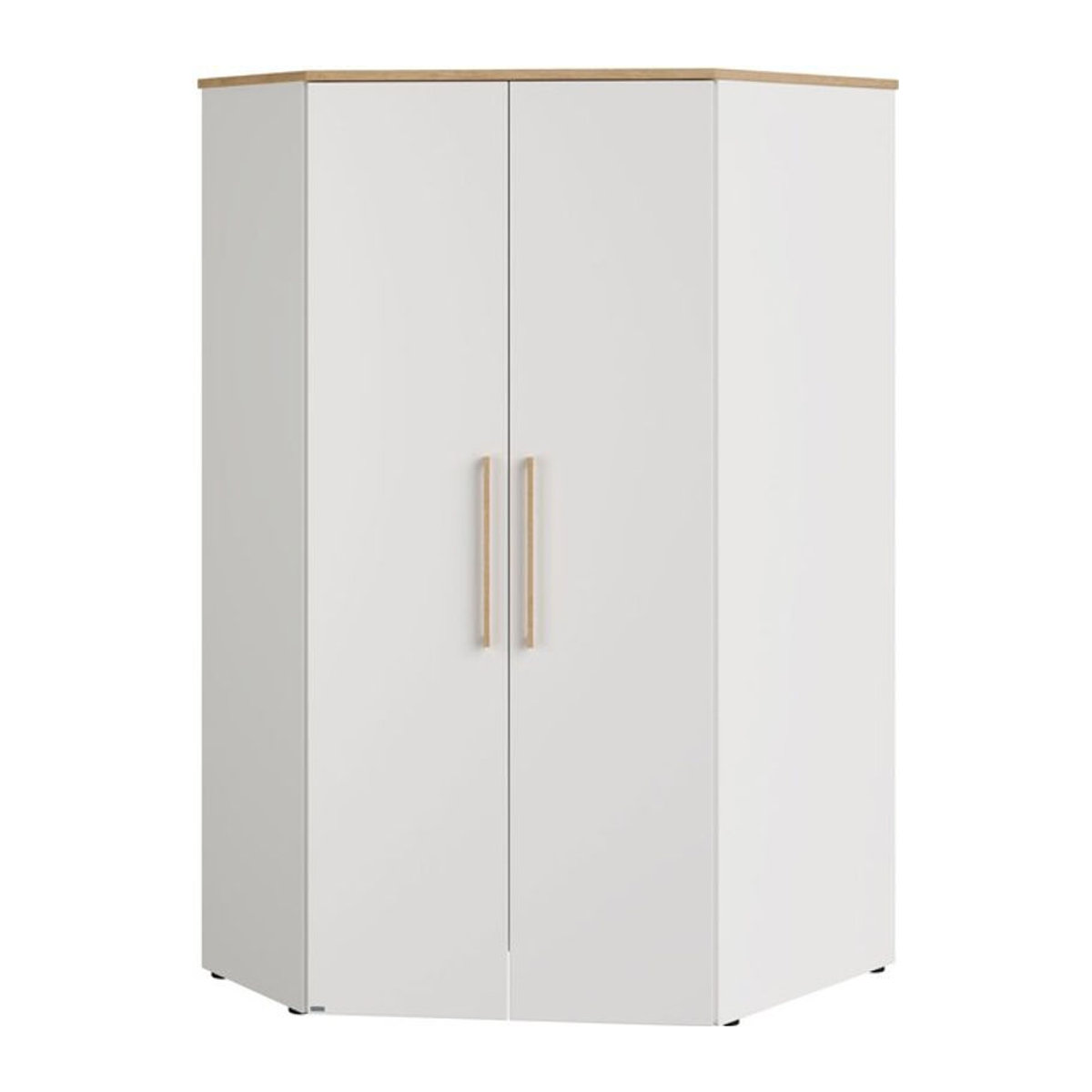 Eck-Kleiderschrank Paidi Oscar in Weiß mit Drehtüren im modernen skandinavischen Design - Bild 1