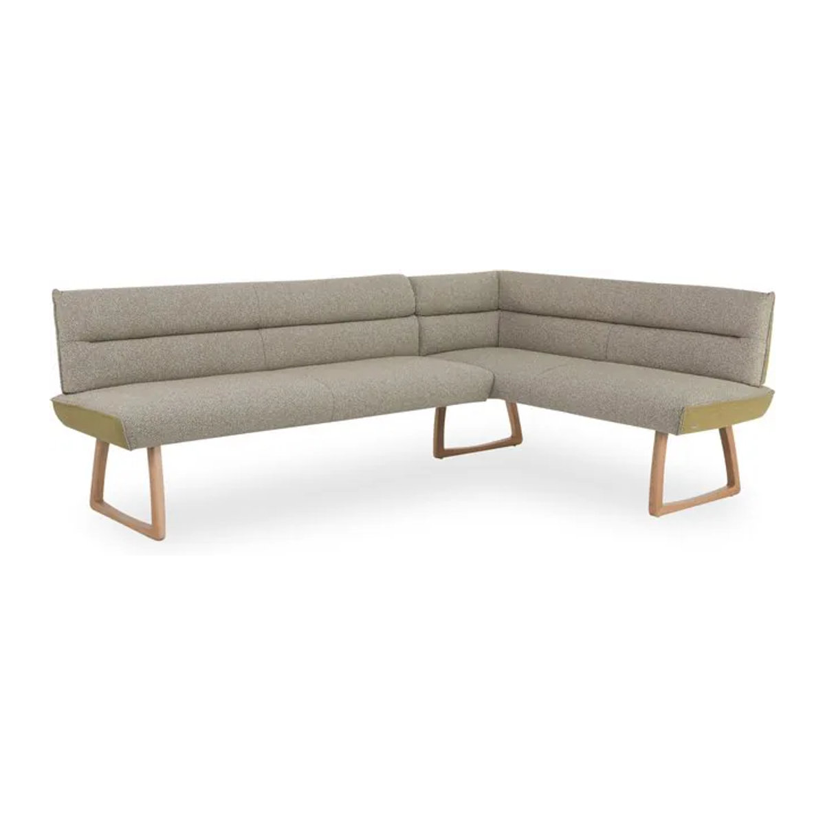 Eckbank KOINOR DINING SYSTEM aus Massivholz Eiche Natur und Stoff in Gelb/Beige, B: 237 cm, H: 47 cm, T: 71 cm - Bild 1