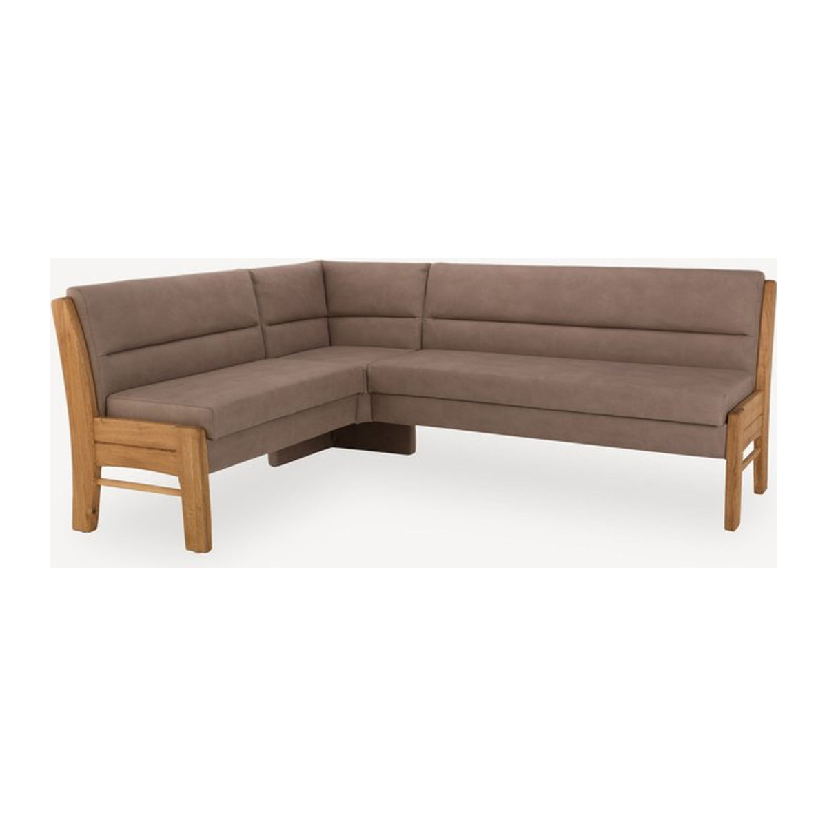 Eckbank Variano BERGAMO aus Massivholz Eiche Natur mit Stoffbezug in Beige - Bild 1