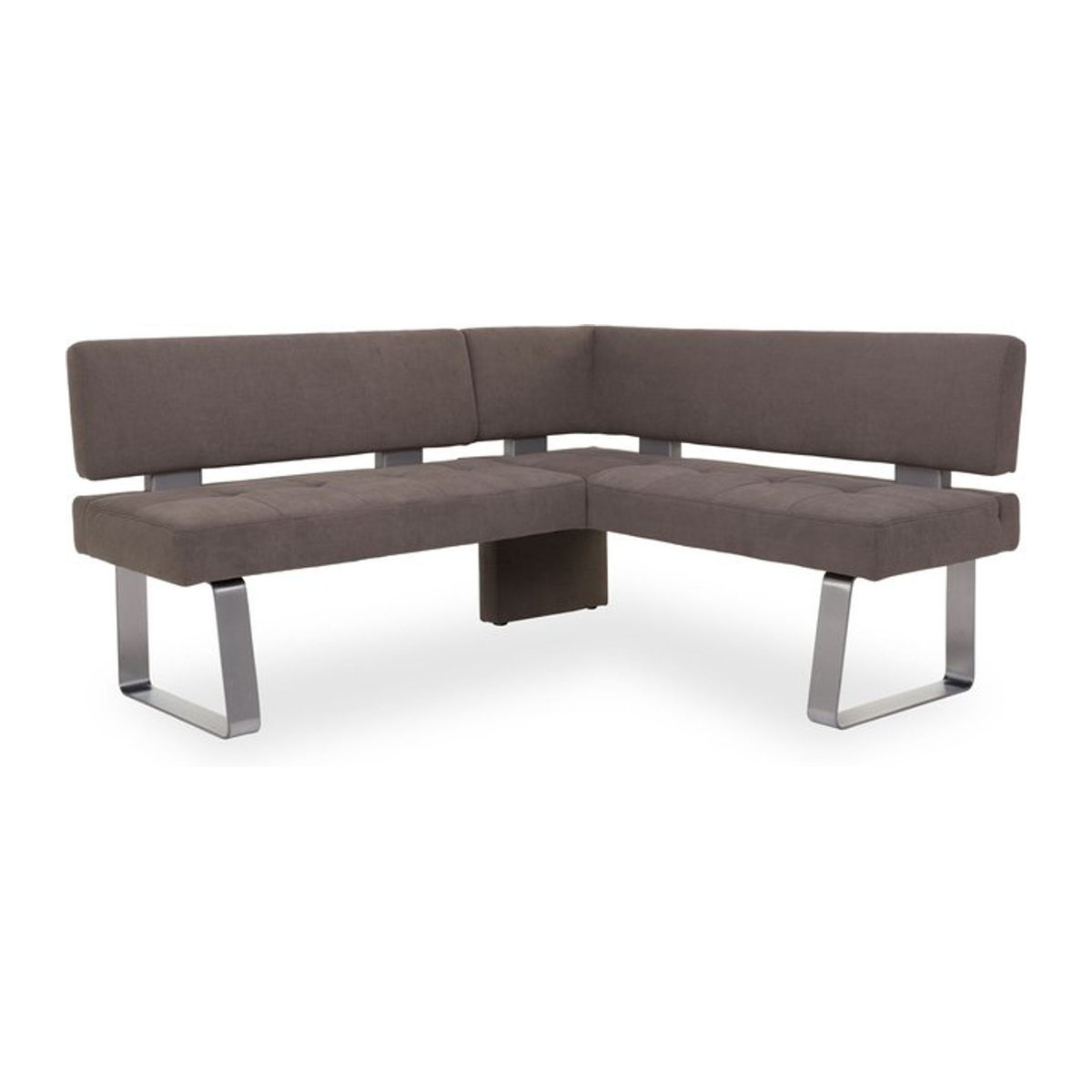 Eckbank Variano MATCH I in Grau mit Stoffbezug aus Polyester und silbernen Akzenten, B/T/H: 180 x 46 x 87 cm - Bild 1