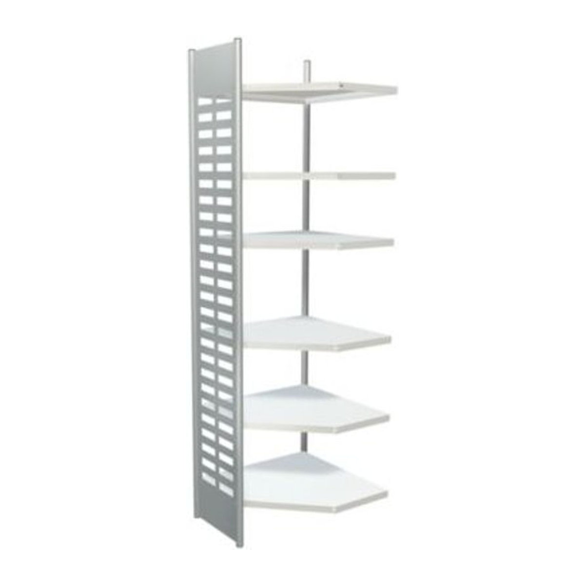 Eckfeld Eckregal aus Aluminium in Weiß und Alufarben, minimalistisches Design, B/H/T: 260 x 40 x 50 cm - Bild 1