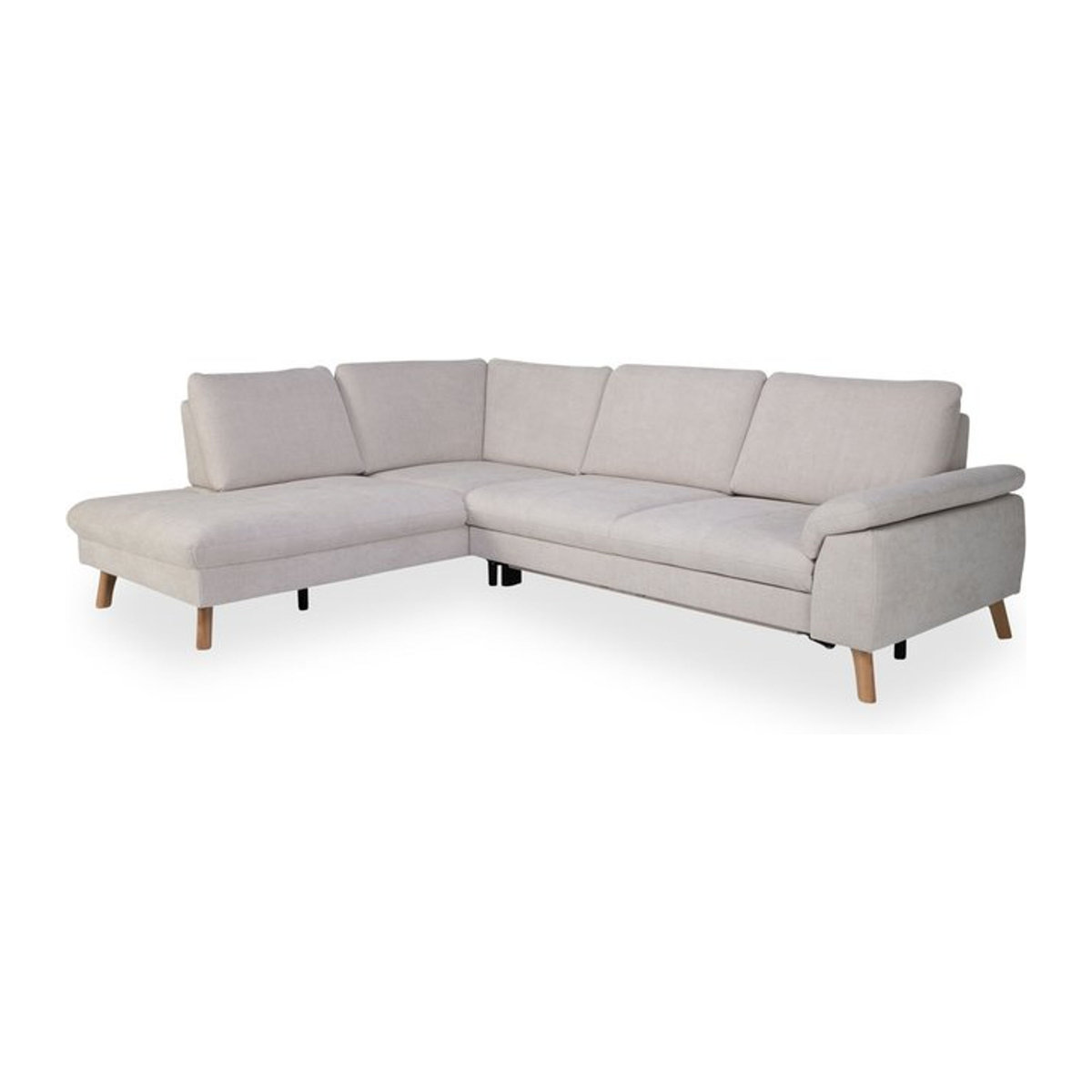 Ecksofa MONDO LIVENTO in Beige mit Stoffbezug und Holzgestell im modernen skandinavischen Design, B/T/H: 285 x 170 x 68 cm - Bild 1