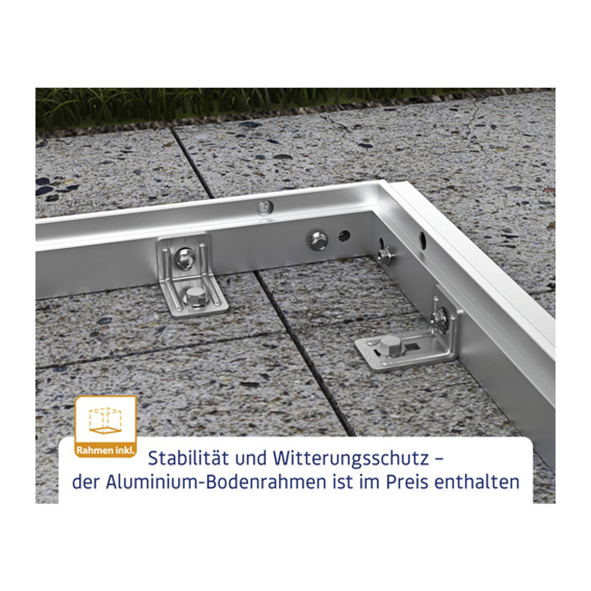Ecostar Gerätehaus Elegant-P aus Metall in Blau, B/H/T: 238 x 232,3 x 238 cm - Bild 2