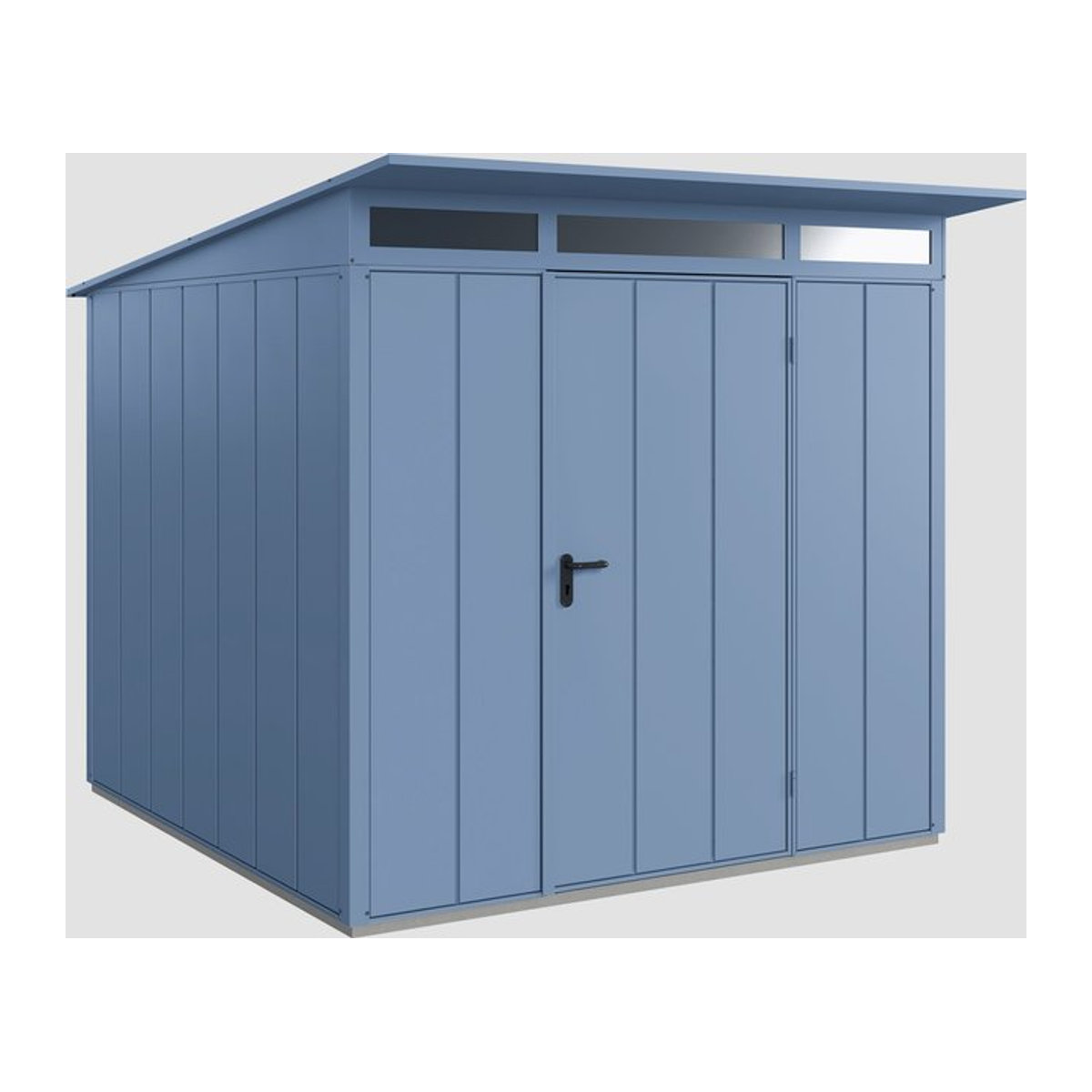 Ecostar Gerätehaus Elegant-P aus Metall in Blau, B/H/T: 238 x 232,3 x 238 cm - Bild 3