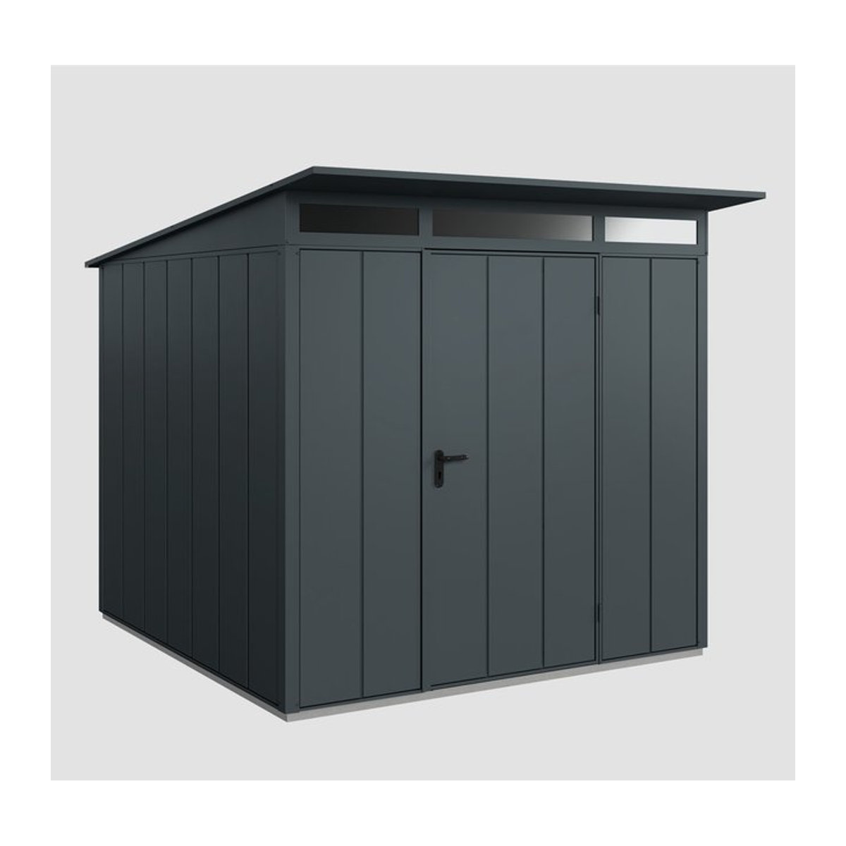 Ecostar Gerätehaus Elegant-P aus Metall in Grau mit Pultdach B/H/T: 238 x 232,3 x 238 cm - Bild 4