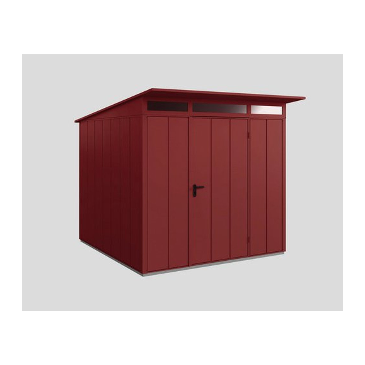 Ecostar Gerätehaus Elegant-P aus Metall in Rot mit modernem Design B/H/T: 238 x 232,3 x 238 cm - Bild 1