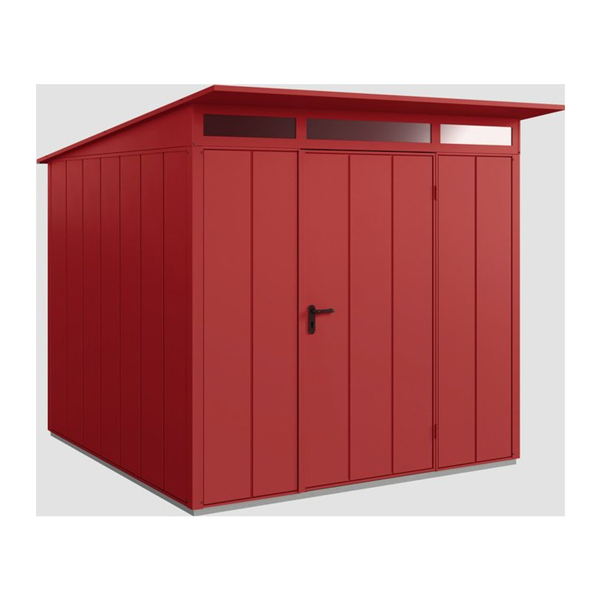 Ecostar Gerätehaus Elegant-P aus Metall in Rot mit modernem Design B/H/T: 238 x 232,3 x 238 cm - Bild 4