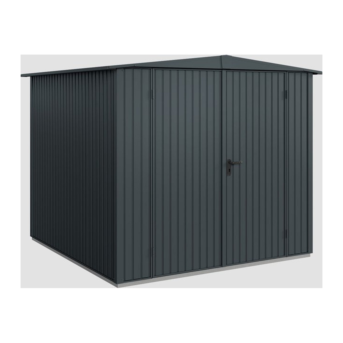 Ecostar Gerätehaus Trend aus Metall und Aluminium in Anthrazit, B/H/T: 238 x 216 x 271 cm - Bild 3