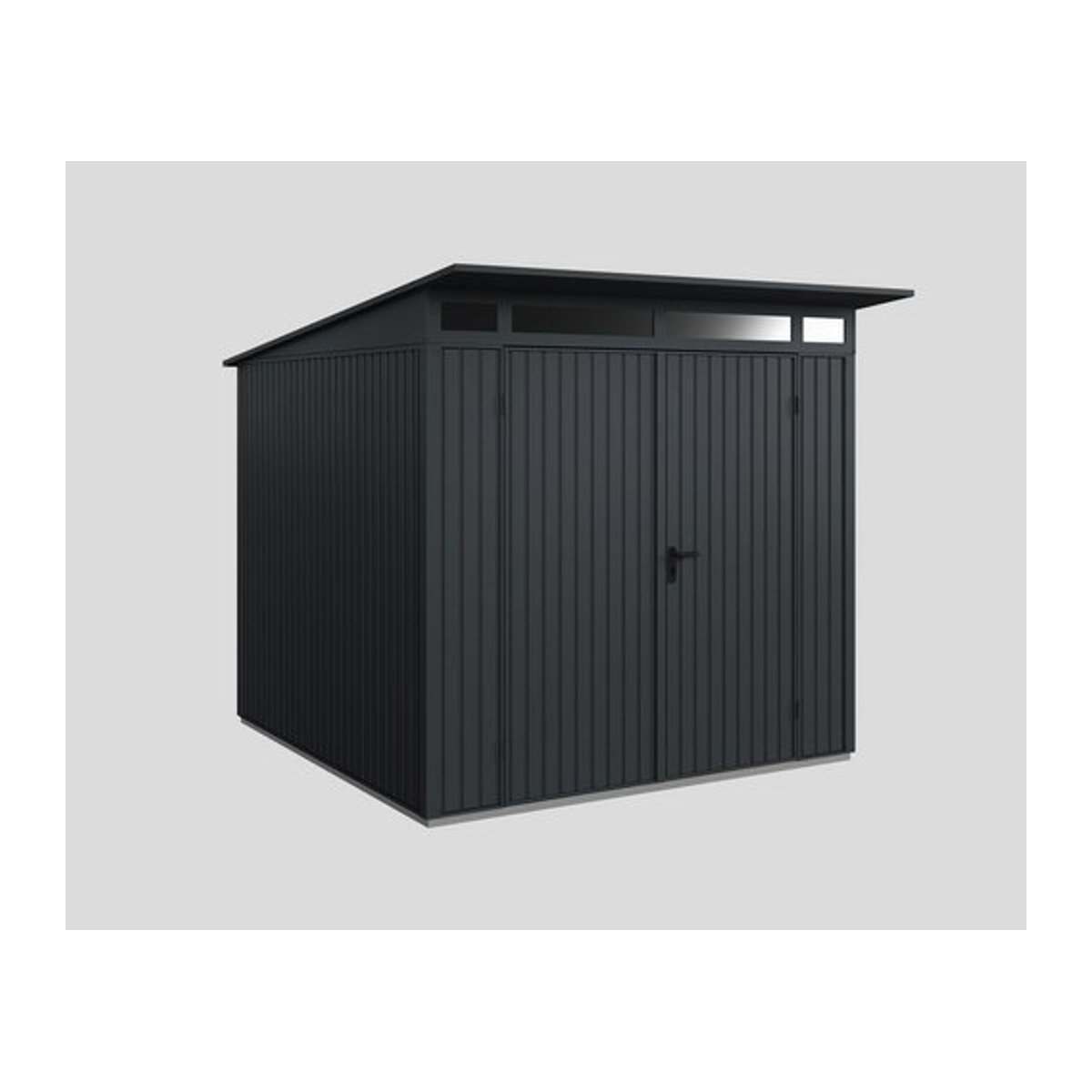 Ecostar Gerätehaus Trend aus Metall und Aluminium in Anthrazit, B/H/T: 238 x 232,3 x 291 cm - Bild 1