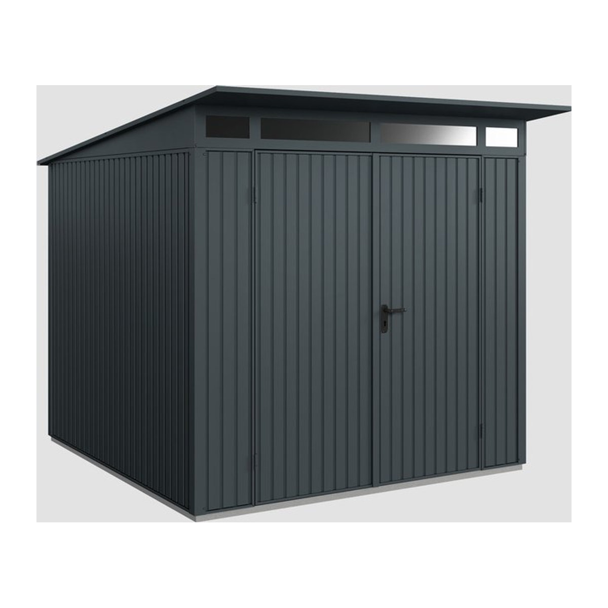 Ecostar Gerätehaus Trend aus Metall und Aluminium in Anthrazit, B/H/T: 238 x 232,3 x 291 cm - Bild 3