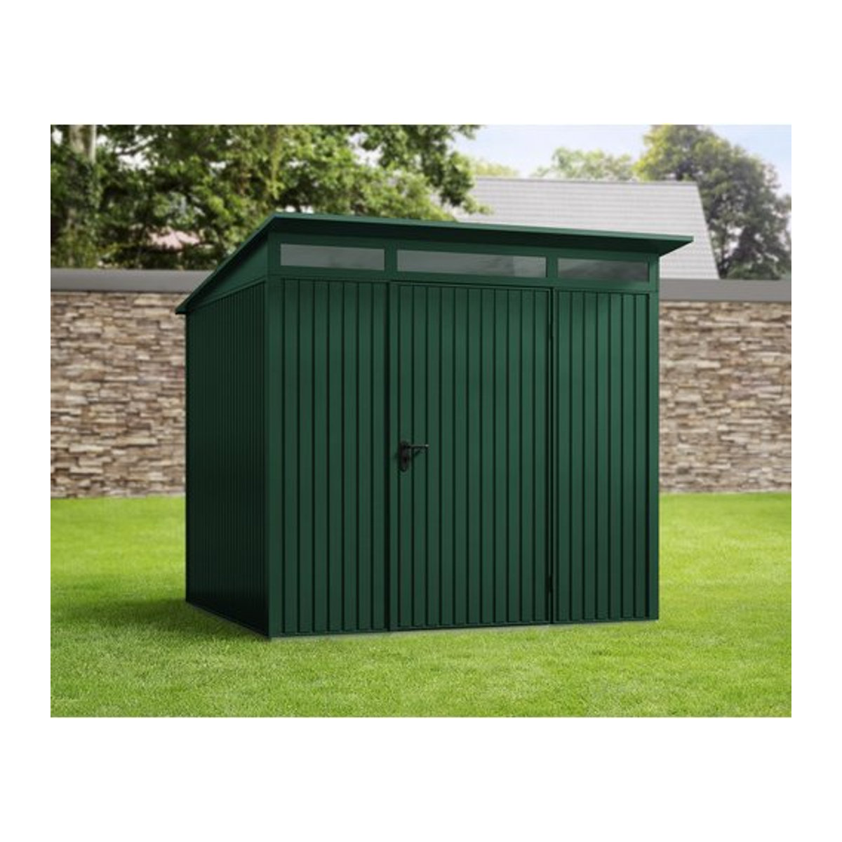 Ecostar Gerätehaus Trend P aus Metall in Grün B/H/T: 238 x 232,3 x 285 cm - Bild 1