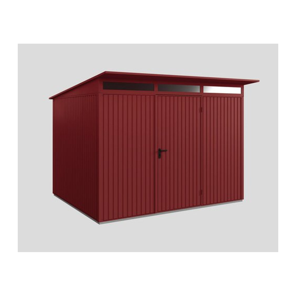 Ecostar Gerätehaus Trend P aus Metall in Rot B/H/T: 302,8 x 232,3 x 335 cm - Bild 1