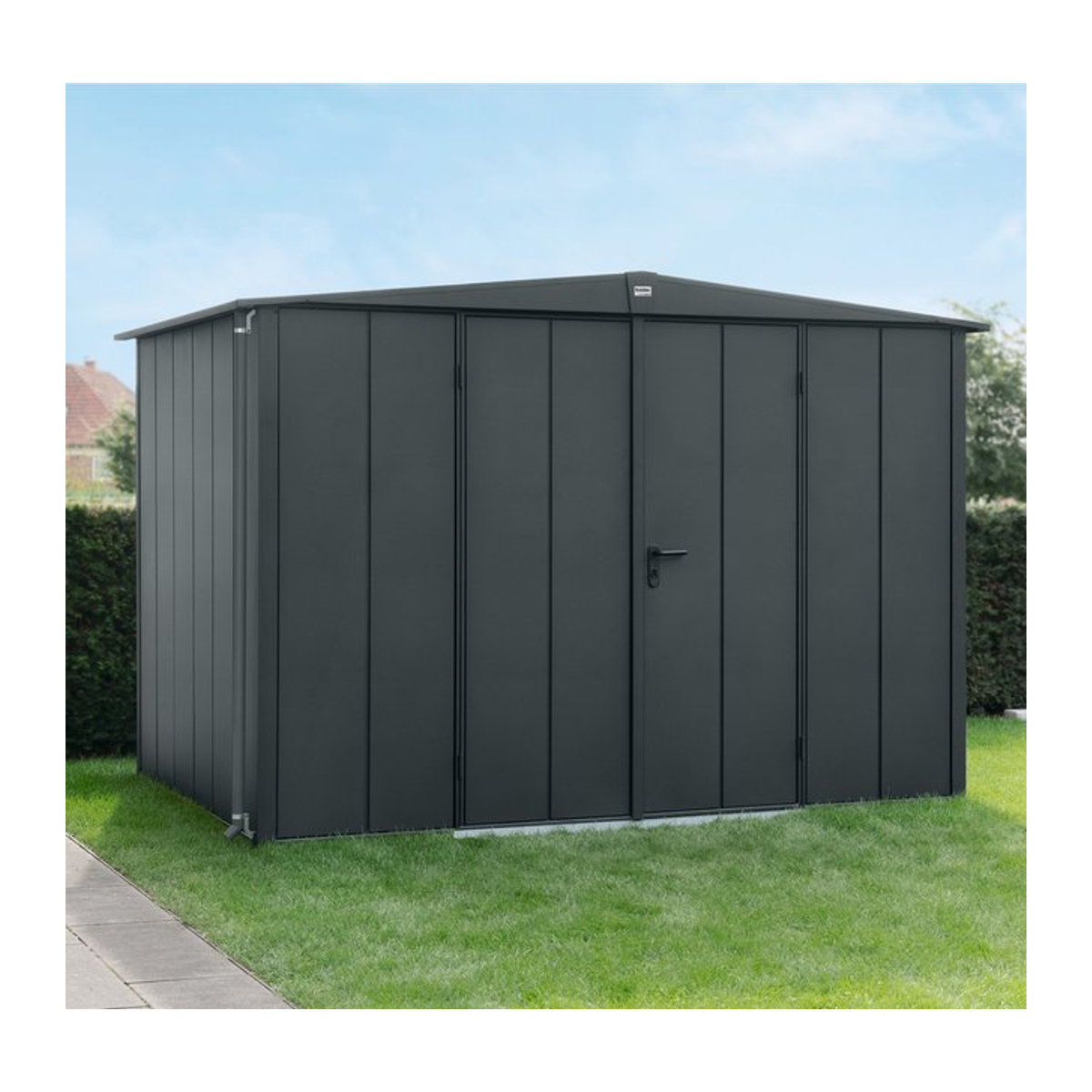 Ecostar Metall-Gerätehaus Elegant mit Satteldach in Anthrazit, B/H/T: 302,8 x 219,4 x 238 cm - Bild 3
