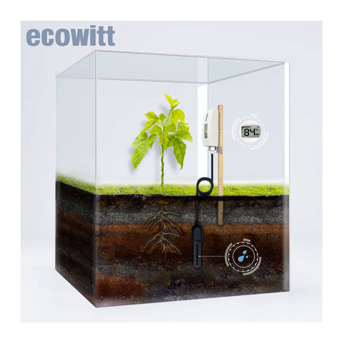 Ecowitt WH51L Bodenfeuchtemessgerät mit langer Sonde für Garten und Landwirtschaft - Bild 2
