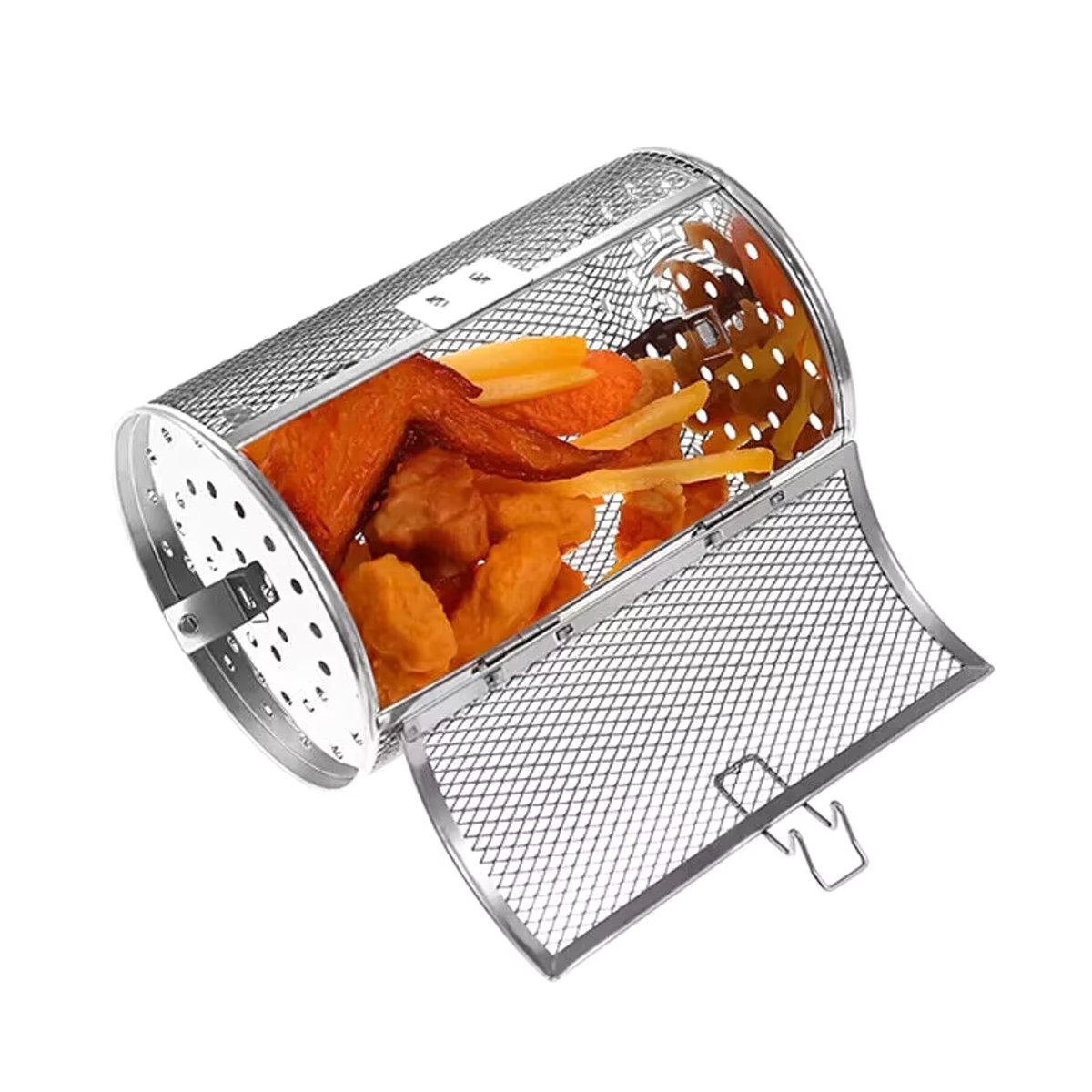 Edelstahl Grill-Bratkorb als Trommel-Einsatz für Luftfritteusen und Küchenöfen zur Zubereitung von Roti und Kaffeebohnen - Bild 2