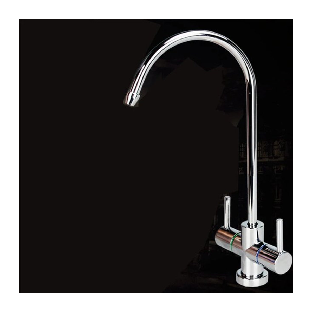 Edelstahl Wasserhahn-Set mit doppeltem Auslass und RO-Wasserreiniger für die Küche, 1/4 Zoll Anschluss - Bild 1