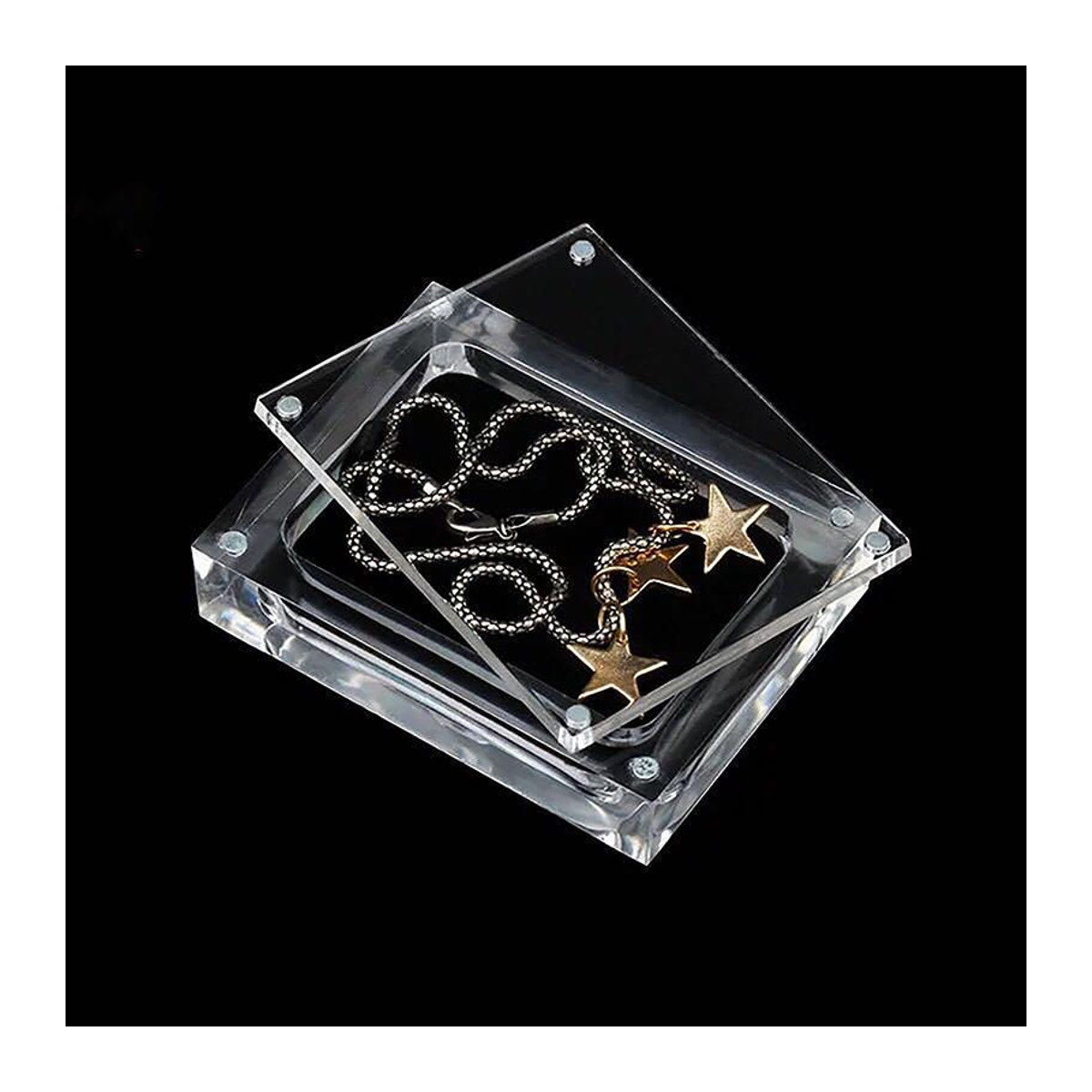 Edelsteinbox von Mommy Baby mit Acrylglasplatte als transparenter Ausstellungsstand für Edelsteine und Diamanten in A4-Größe - Bild 1