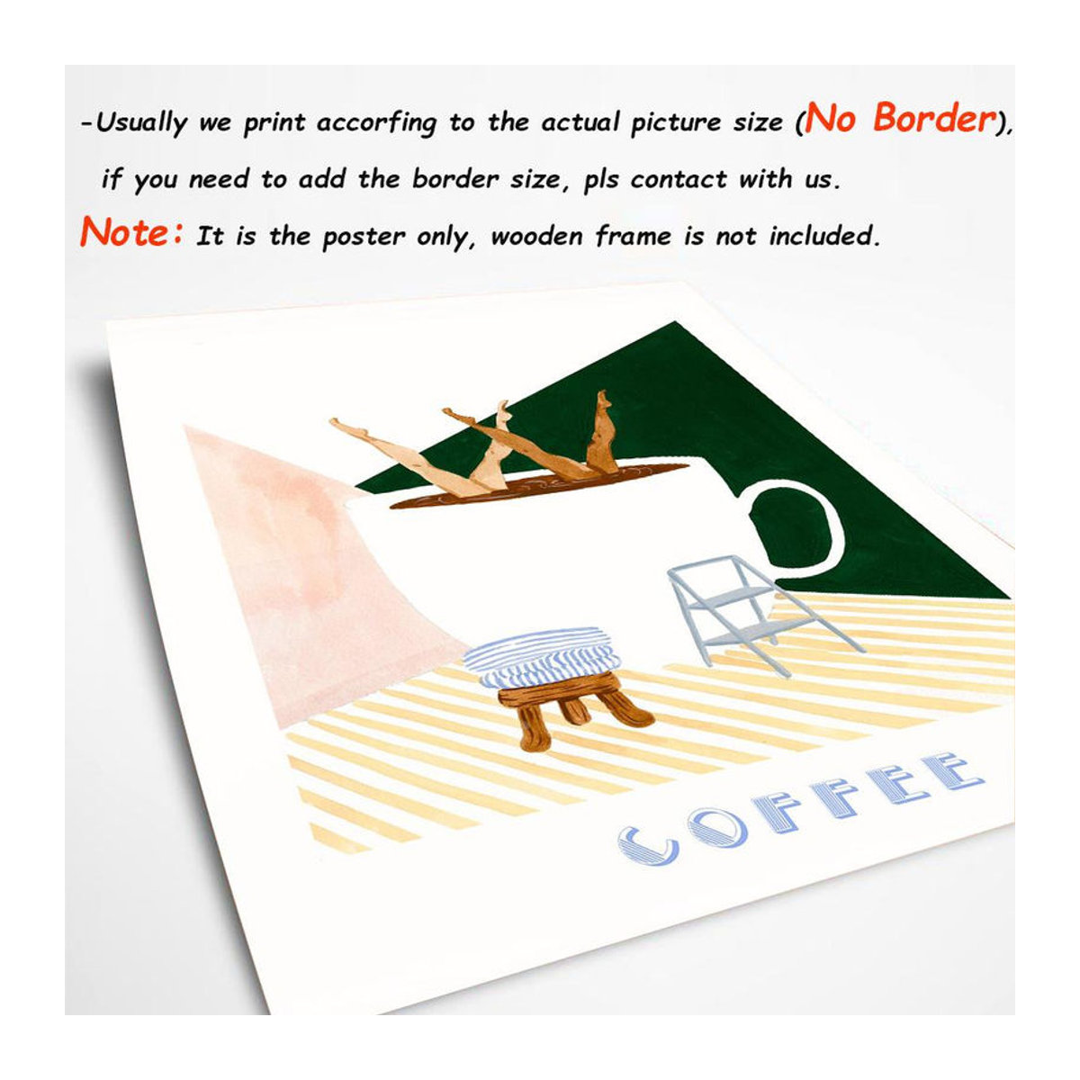 Edelweiss Art Poster Studio Leinwandgemälde Good Morning Coffee Swimmer Deep Dive, abstraktes Kaffee-Poster in Lila und Mehrfarbig, moderne nordische Wandkunst für die Küche, Breite: 70 cm, Höhe: 100 cm - Bild 2