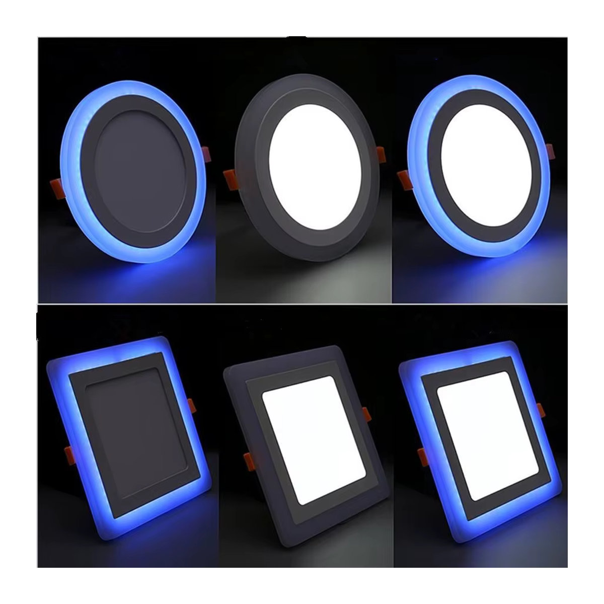 EE LED-Einbaustrahler Doppelfarbiges LED-Panel-Downlight in Blau mit Treiber - Bild 2