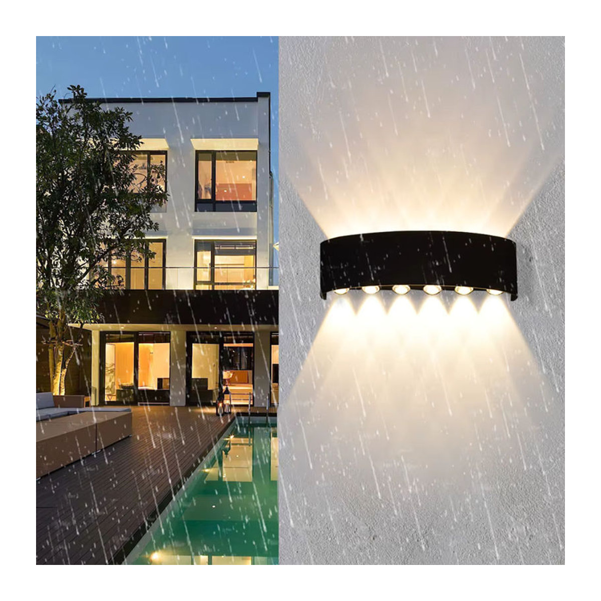 EE LED Wandleuchte aus Aluminium in Weiß, modern und minimalistisch, IP65 wasserdicht für Außenbereich und Innenbereich - Bild 2