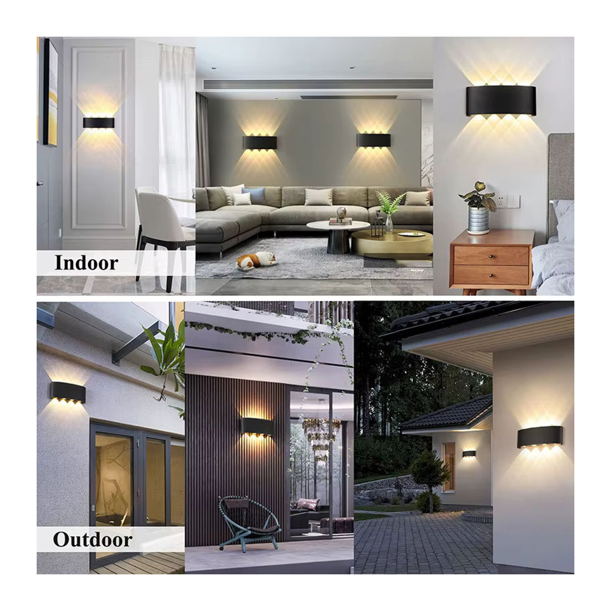 EE LED Wandleuchte in Schwarz im minimalistischen Design für Außen und Innen - Bild 5