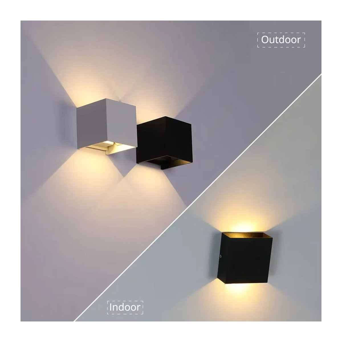 EE LED Wandleuchte IP65 Wasserdicht für Außenbereich und Innenbereich in Schwarz oder Weiß - Bild 1