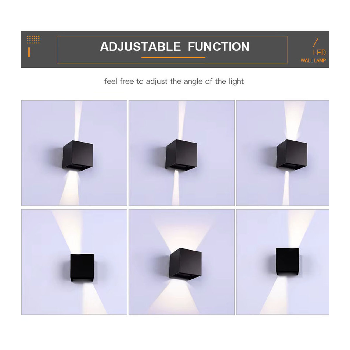 EE LED Wandleuchte IP65 Wasserdicht für Außenbereich und Innenbereich in Schwarz oder Weiß - Bild 3