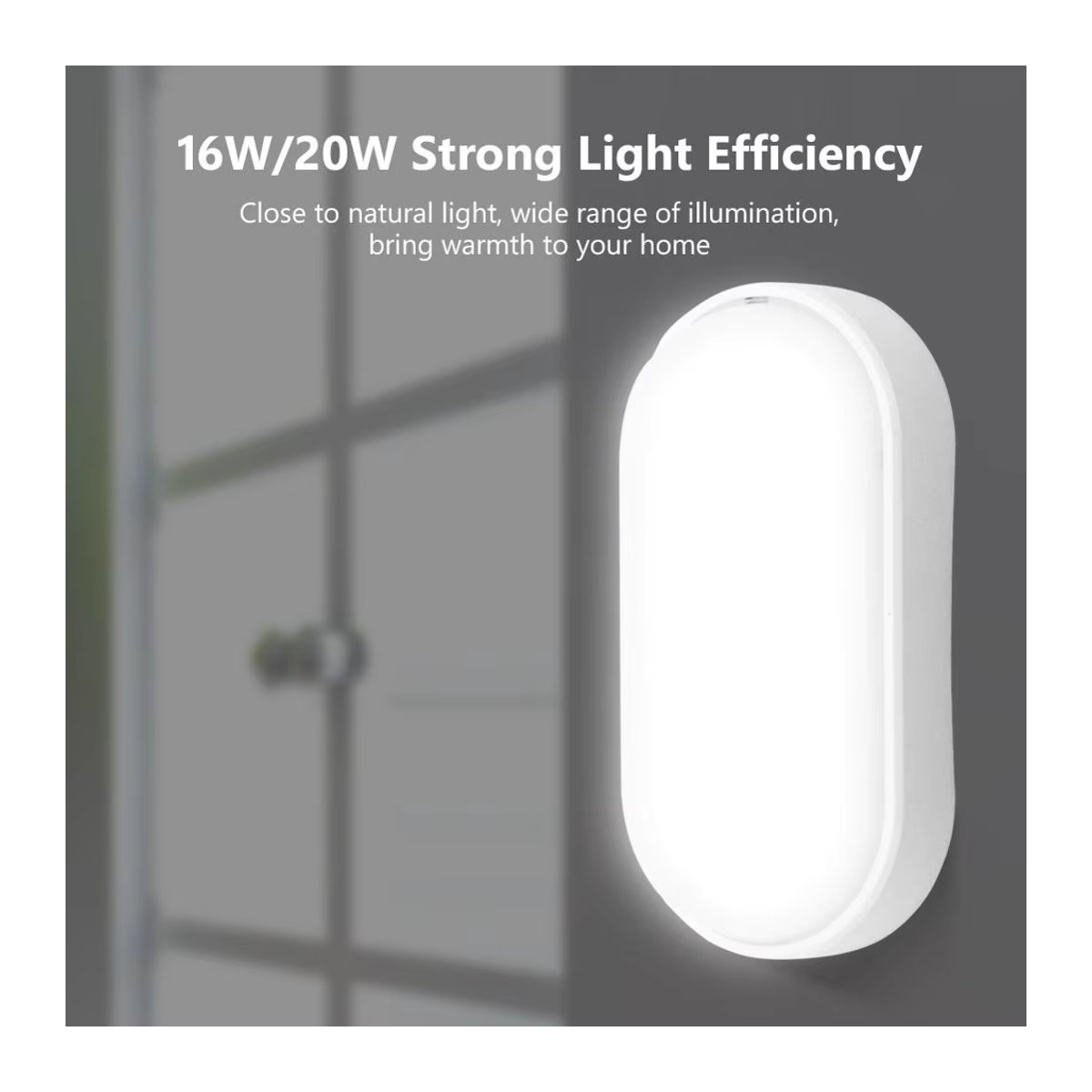 EE LED-Wandleuchte IP65 wasserdicht in Weiß, 20 W, minimalistisches Design für Badezimmer und Outdoor - Bild 2