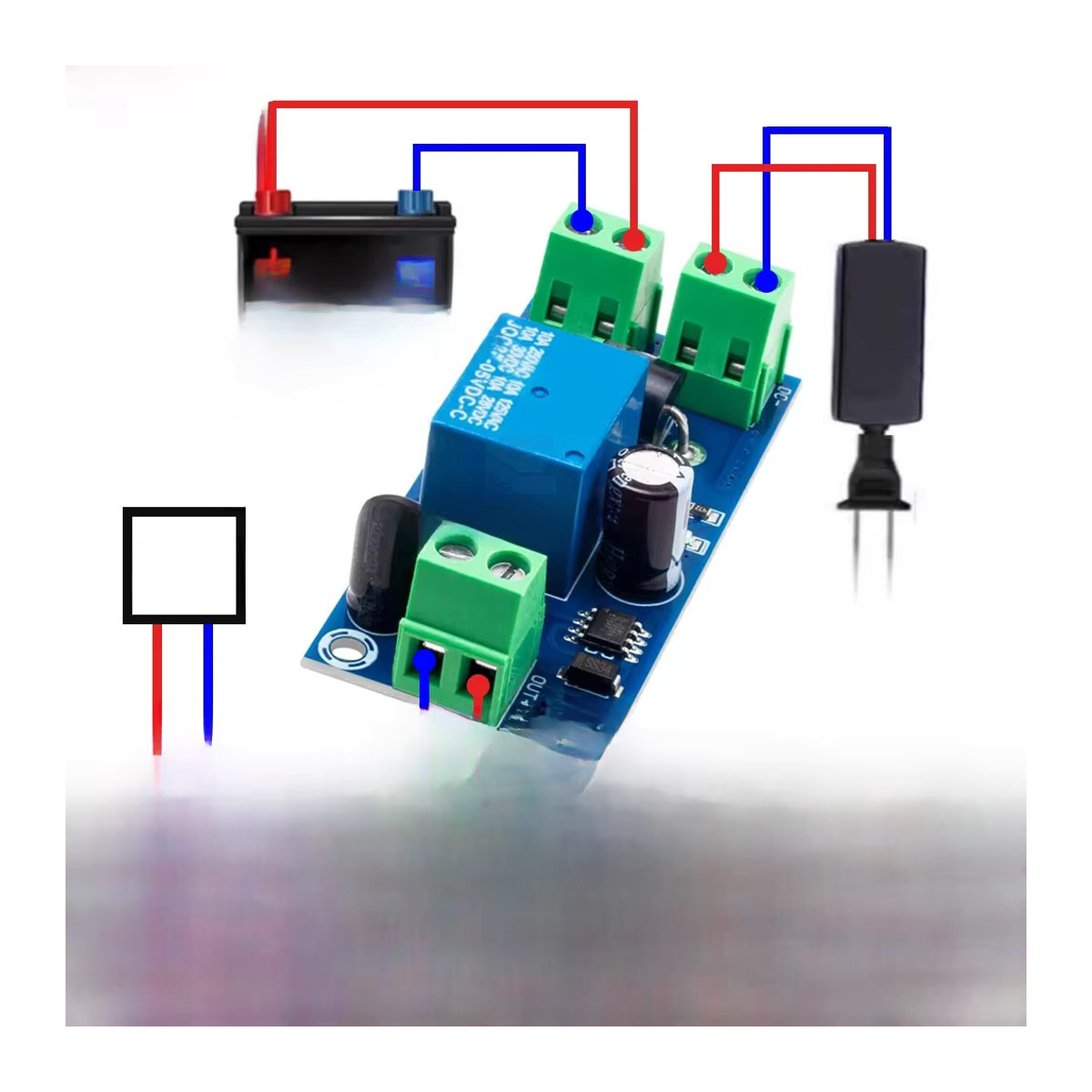 EGBO YX850 Automatisches Stromausfall-Schaltmodul für Lithium-Batterien DC 5V-48V Standby-Notfallkonverter in Blau - Bild 7