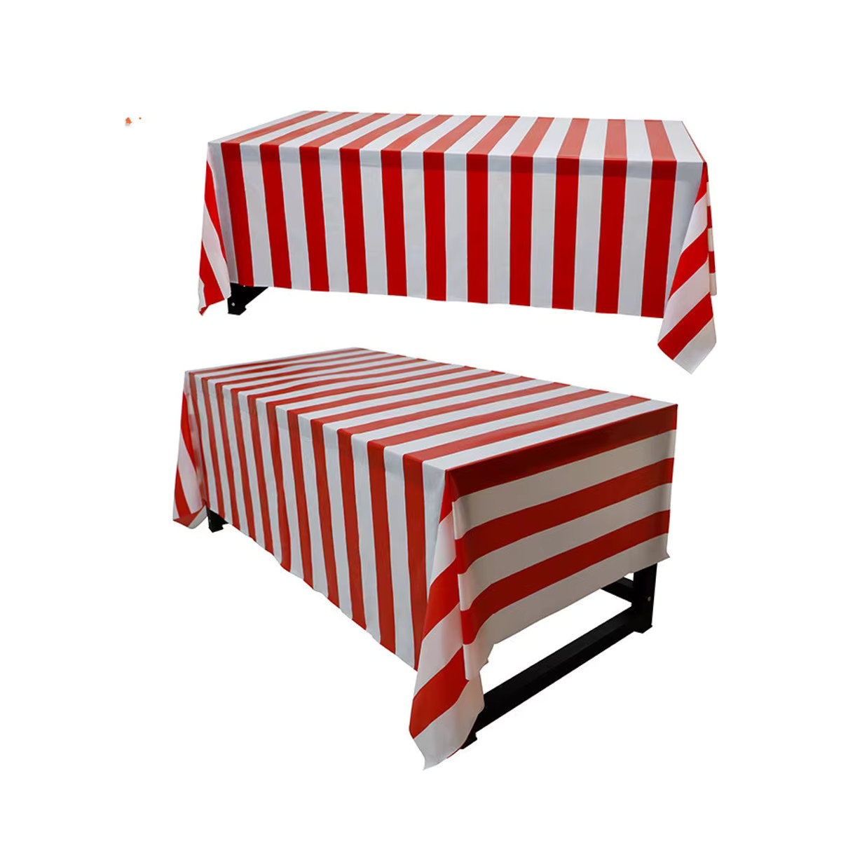 EGW Einweg Tischdecke Weihnachten Rot Weiß Gestreift B: 137 cm, L: 274 cm - Bild 4