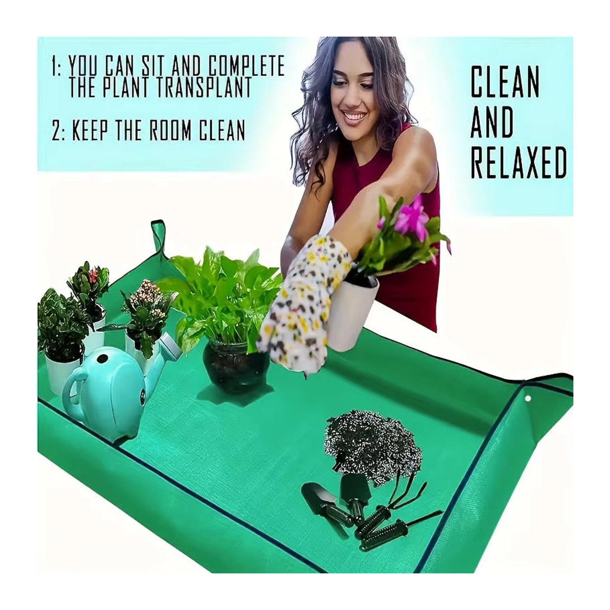 EH-LIFE Faltbare Wasserdichte Pflanzmatte für Gartenarbeit und Blumentöpfe, 3 Größen, 66 cm bis 100 cm - Bild 4