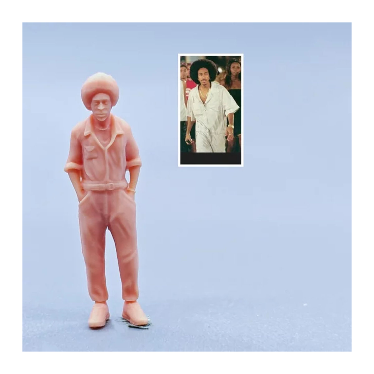 EHCMODEL Miniatur Figur Ludacris im Maßstab 1/64 aus Kunstharz, rosa, unbemalte Modellfigur für Diorama - Bild 1